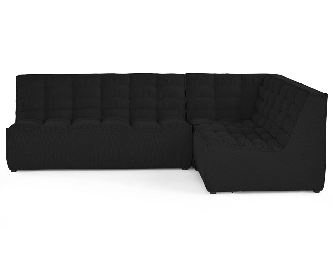 Canapé modulable d'angle réversible 4 places en velours texturé Ellie Canapé modulable d'angle réversible 4 places en velours texturé Ellie