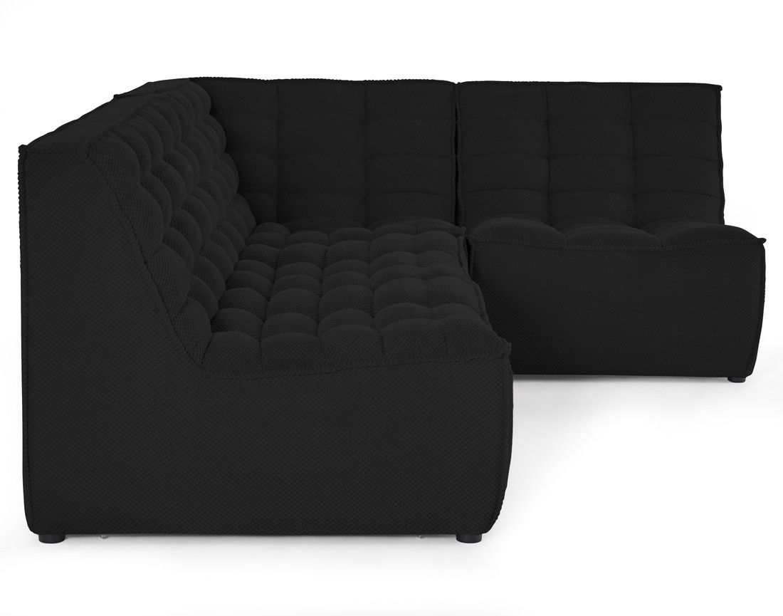 Canapé modulable d'angle réversible 4 places en velours texturé Ellie Canapé modulable d'angle réversible 4 places en velours texturé Ellie