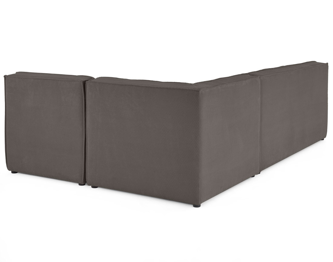 Canapé modulable d'angle réversible 4 places en velours texturé Ellie Canapé modulable d'angle réversible 4 places en velours texturé Ellie