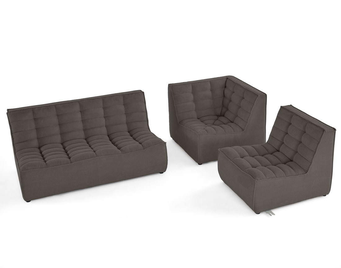 Canapé modulable d'angle réversible 4 places en velours texturé Ellie Canapé modulable d'angle réversible 4 places en velours texturé Ellie