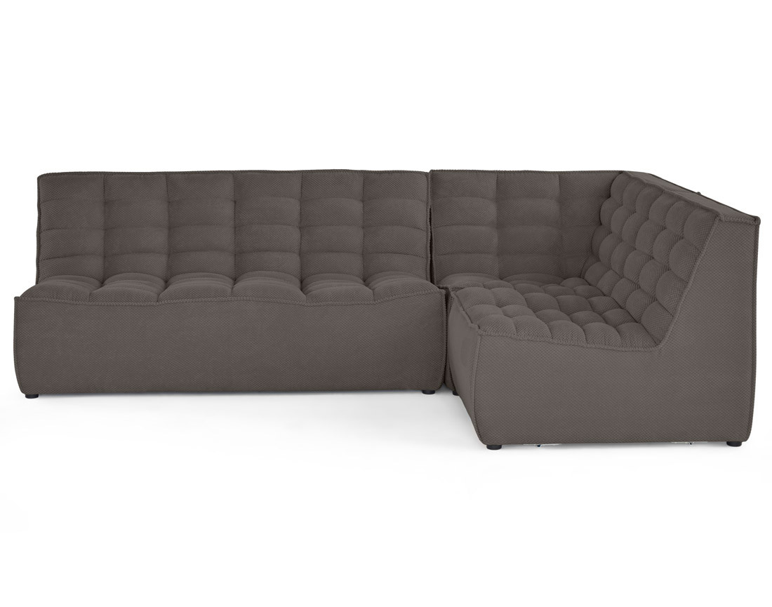 Canapé modulable d'angle réversible 4 places en velours texturé Ellie Canapé modulable d'angle réversible 4 places en velours texturé Ellie
