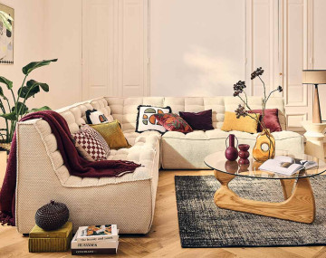 Canapé modulable d'angle réversible 5 places Ellie - Best Mobilier