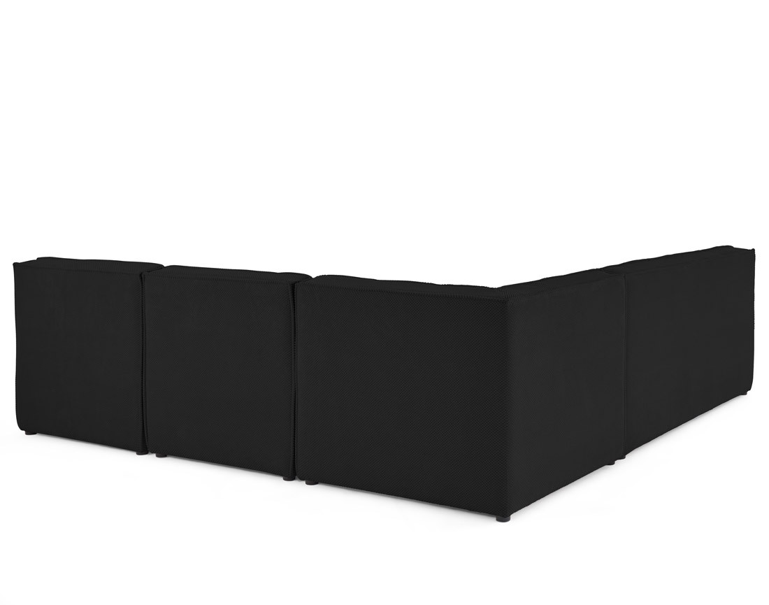 Canapé modulable d'angle réversible 5 places en velours texturé Ellie Canapé modulable d'angle réversible 5 places en velours texturé Ellie