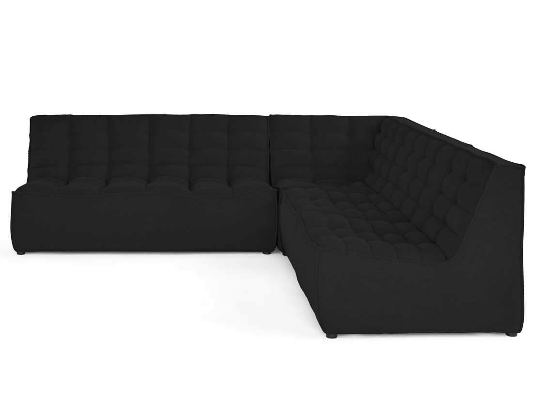 Canapé modulable d'angle réversible 5 places en velours texturé Ellie Canapé modulable d'angle réversible 5 places en velours texturé Ellie