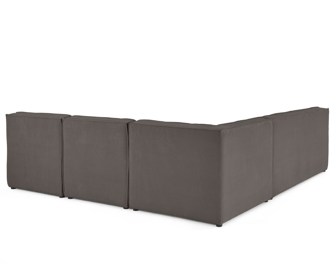 Canapé modulable d'angle réversible 5 places en velours texturé Ellie Canapé modulable d'angle réversible 5 places en velours texturé Ellie