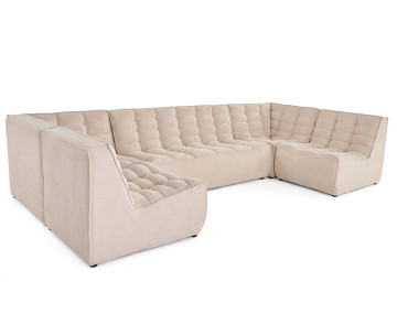 Canapé modulable panoramique 7 places Ellie - Best Mobilier