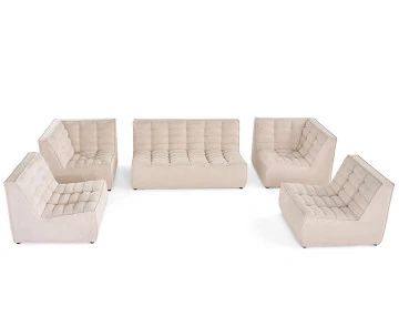 Canapé modulable panoramique 7 places Ellie - Best Mobilier