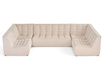 Canapé modulable panoramique 7 places Ellie - Best Mobilier
