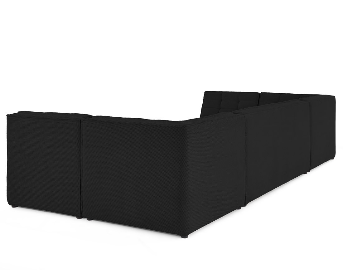 Canapé modulable panoramique 7 places en velours texturé Ellie Canapé modulable panoramique 7 places en velours texturé Ellie