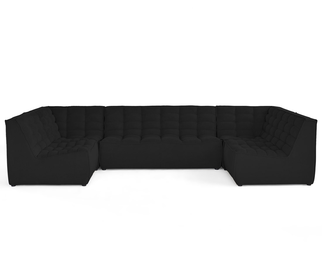 Canapé modulable panoramique 7 places en velours texturé Ellie Canapé modulable panoramique 7 places en velours texturé Ellie