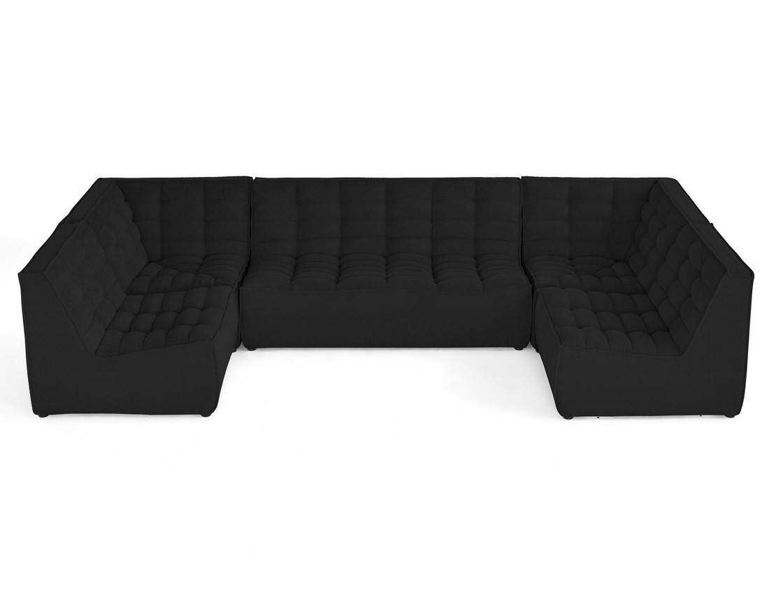 Canapé modulable panoramique 7 places en velours texturé Ellie Canapé modulable panoramique 7 places en velours texturé Ellie