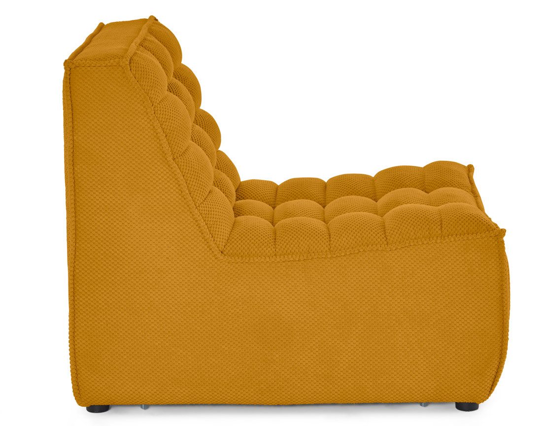 Module d'assise sans accoudoirs en velours texturé Ellie