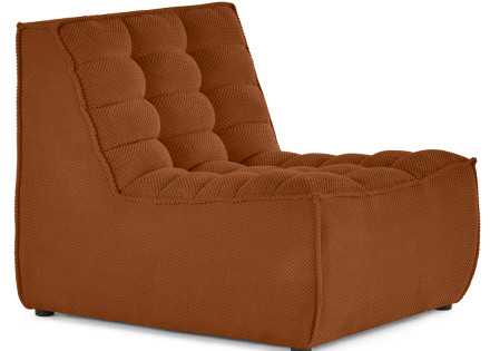 Module d'assise sans accoudoirs en velours texturé Ellie