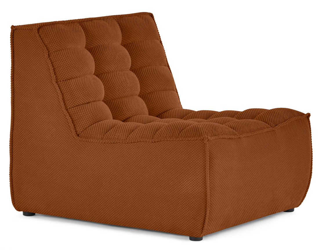 Module d'assise sans accoudoirs en velours texturé Ellie