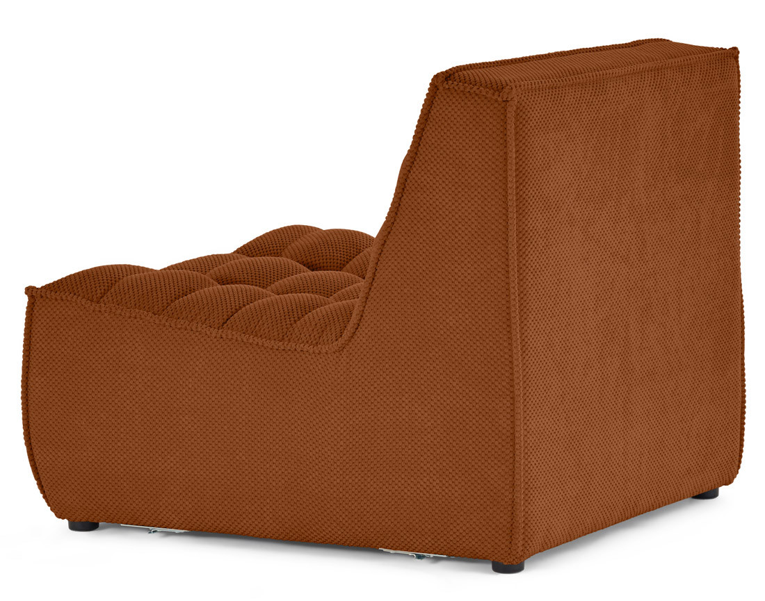 Module d'assise sans accoudoirs en velours texturé Ellie