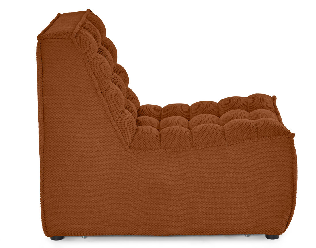 Module d'assise sans accoudoirs en velours texturé Ellie