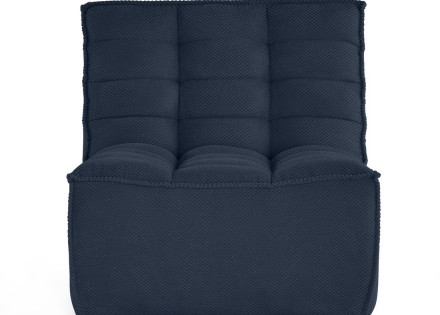 Module d'assise sans accoudoirs en velours texturé Ellie