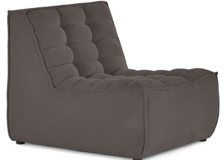 Module d'assise sans accoudoirs en velours texturé Ellie