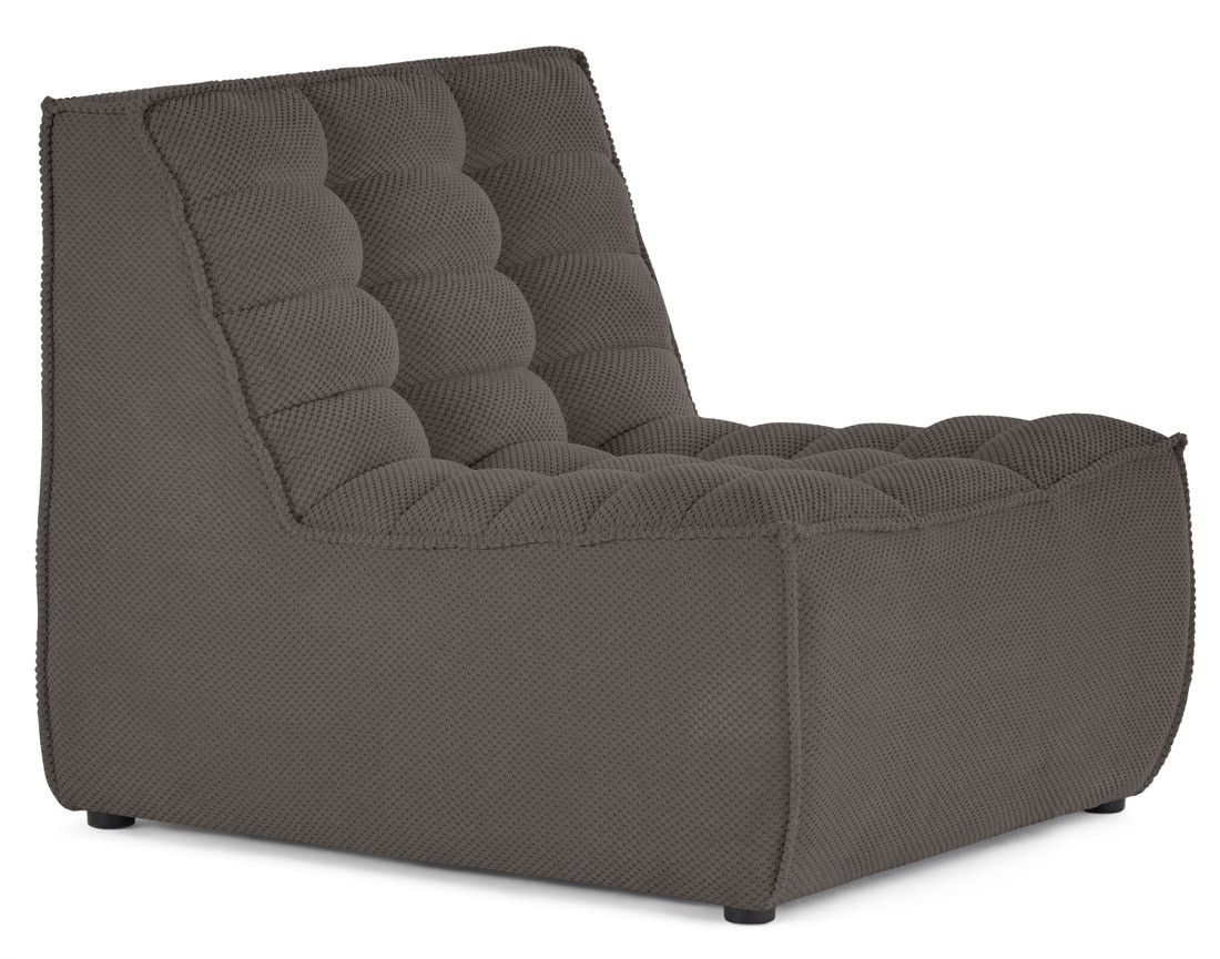 Module d'assise sans accoudoirs en velours texturé Ellie Module d'assise sans accoudoirs en velours texturé Ellie