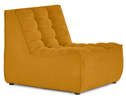 Module d'assise sans accoudoirs en velours texturé Ellie