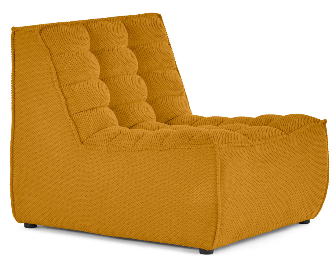 Module d'assise sans accoudoirs en velours texturé Ellie