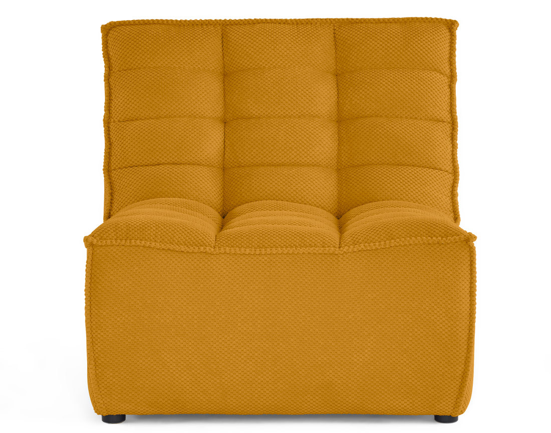 Module d'assise sans accoudoirs en velours texturé Ellie