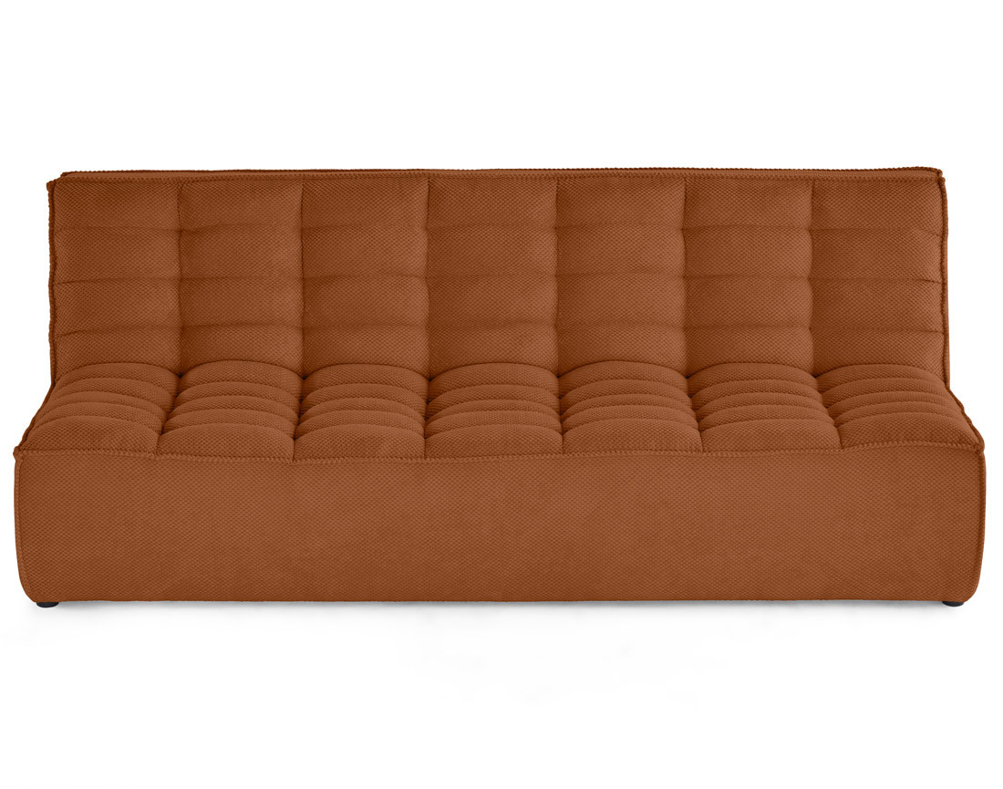 Module d'assise sans accoudoirs 3 places en velours texturé Ellie