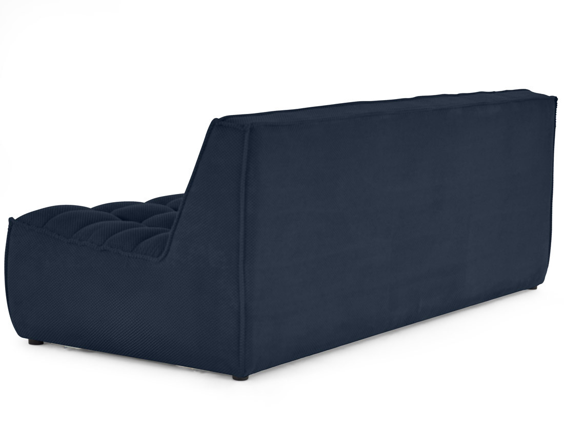 Module d'assise sans accoudoirs 3 places en velours texturé Ellie