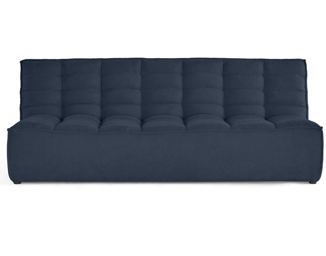 Module d'assise sans accoudoirs 3 places en velours texturé Ellie