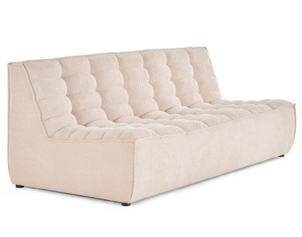 Module d'assise sans accoudoirs 3 places en velours texturé Ellie