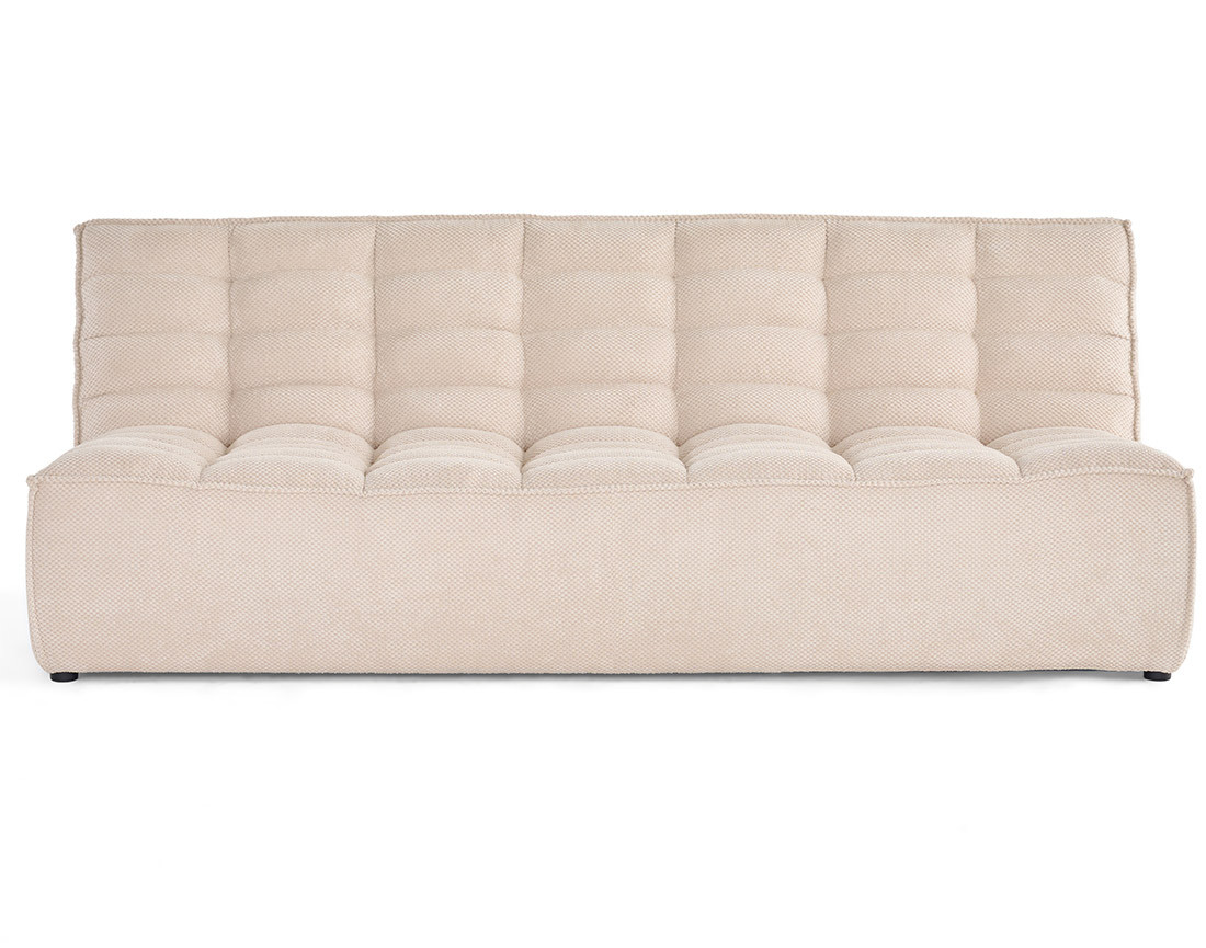 Module d'assise sans accoudoirs 3 places en velours texturé Ellie Module d'assise sans accoudoirs 3 places en velours texturé Ellie