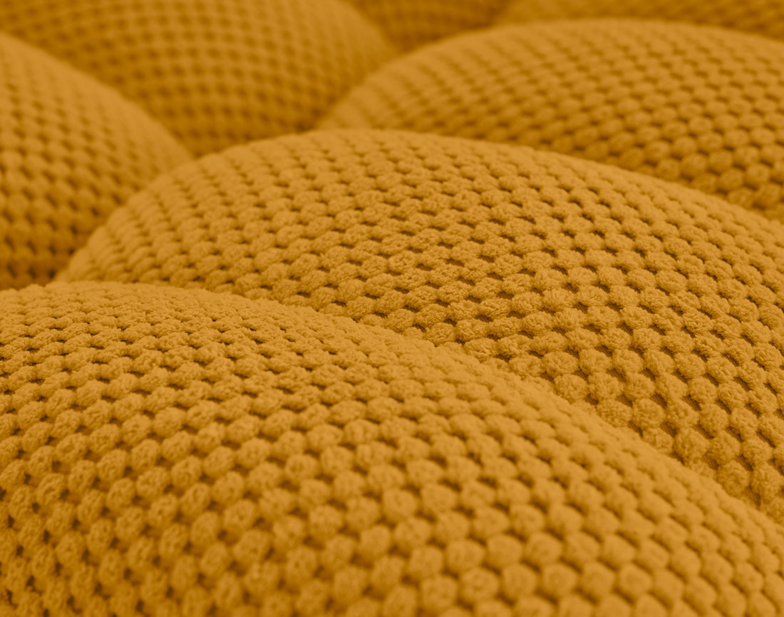 Module d'assise sans accoudoirs 3 places en velours texturé Ellie