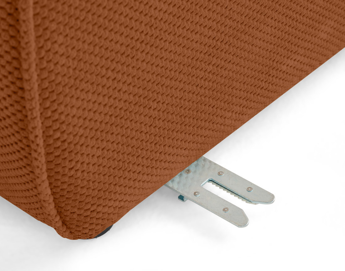 Module d'assise sans accoudoirs 3 places en velours texturé Ellie