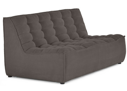 Module d'assise sans accoudoirs 2 places en velours texturé Ellie