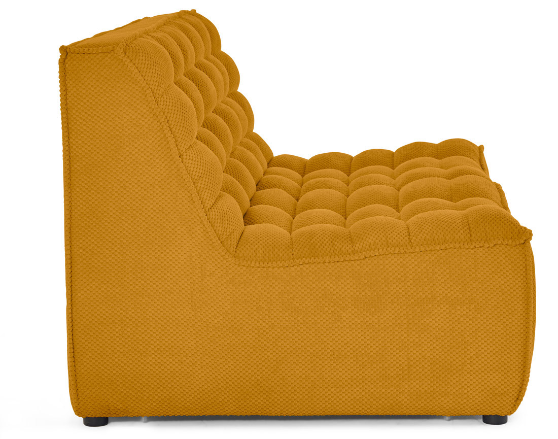 Module d'assise sans accoudoirs 2 places en velours texturé Ellie