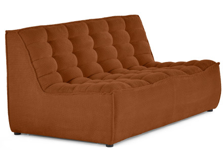 Module d'assise sans accoudoirs 2 places en velours texturé Ellie