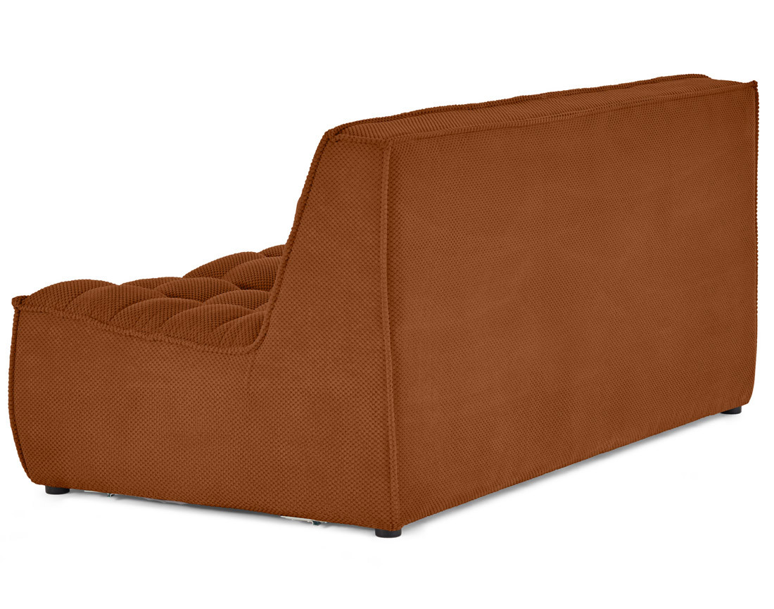 Module d'assise sans accoudoirs 2 places en velours texturé Ellie