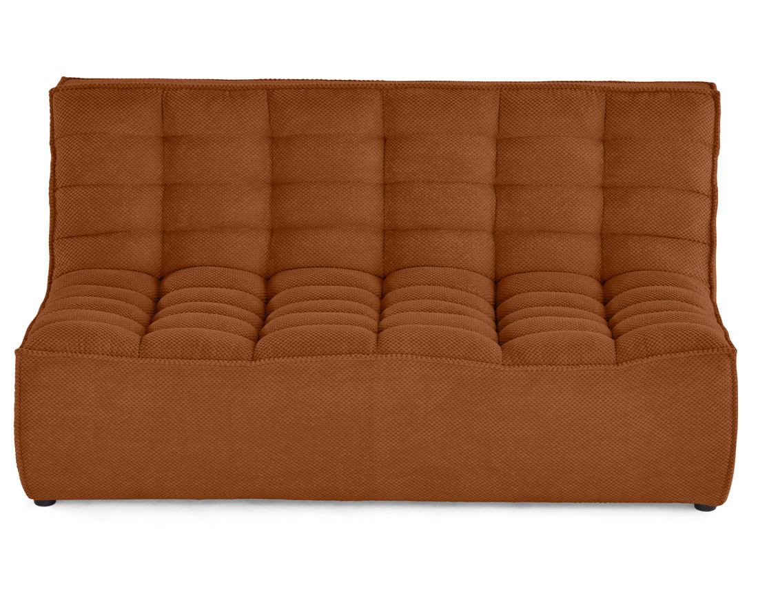 Module d'assise sans accoudoirs 2 places en velours texturé Ellie