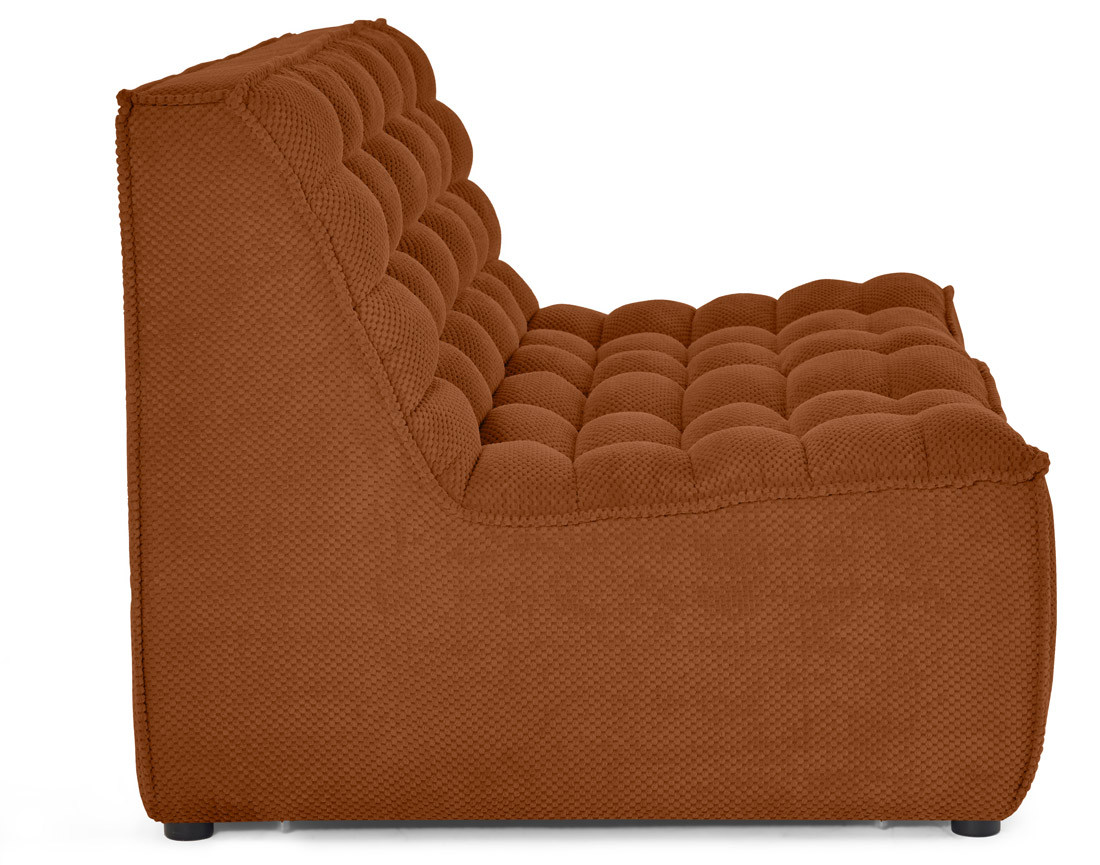 Module d'assise sans accoudoirs 2 places en velours texturé Ellie