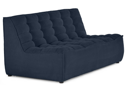 Module d'assise sans accoudoirs 2 places en velours texturé Ellie
