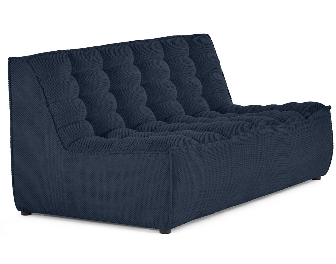 Module d'assise sans accoudoirs 2 places en velours texturé Ellie