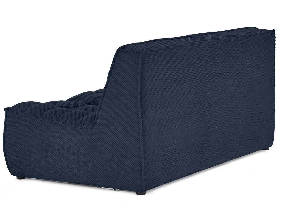 Module d'assise sans accoudoirs 2 places en velours texturé Ellie