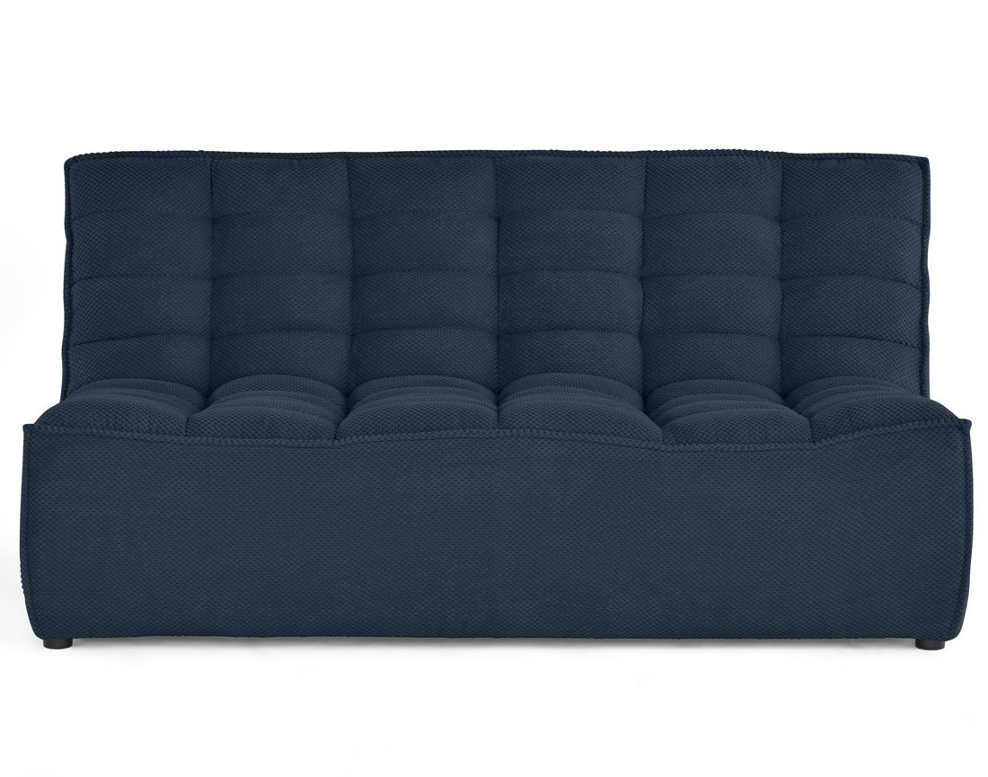 Module d'assise sans accoudoirs 2 places en velours texturé Ellie