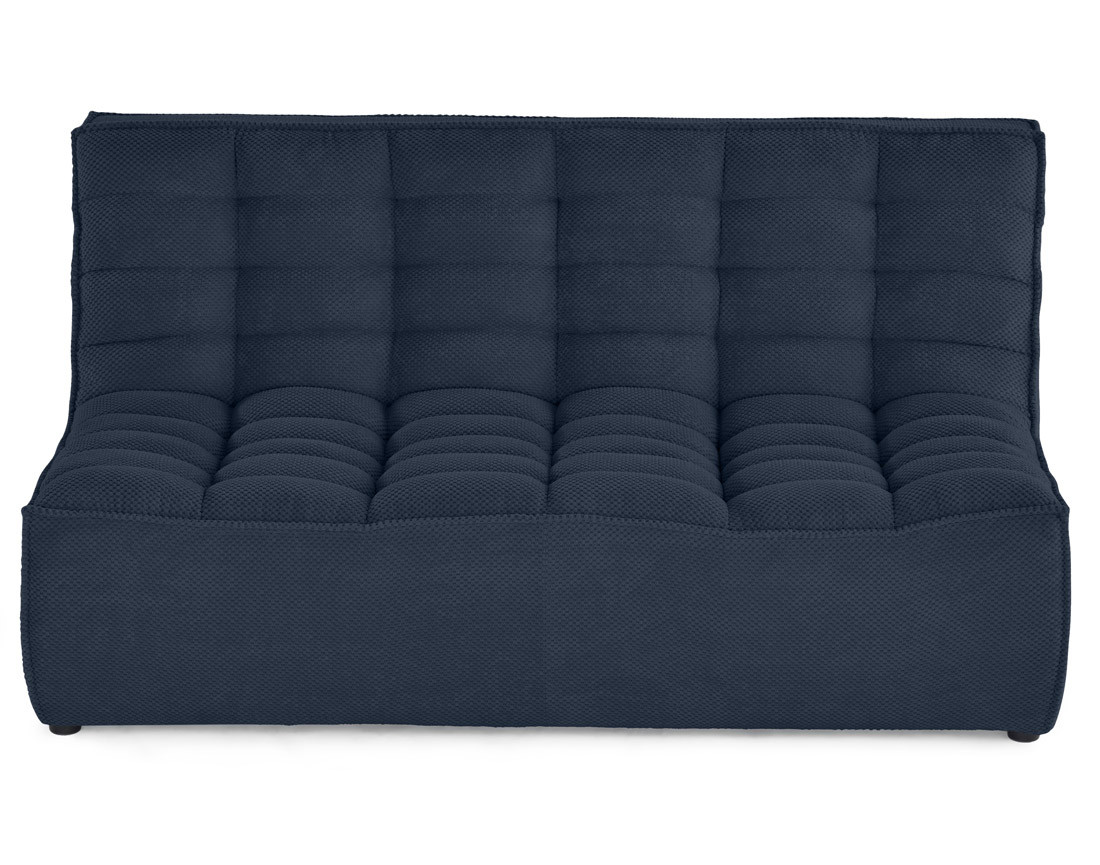 Module d'assise sans accoudoirs 2 places en velours texturé Ellie