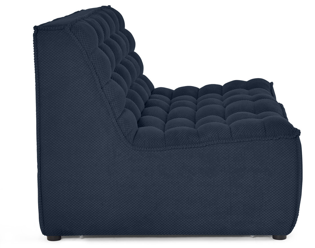 Module d'assise sans accoudoirs 2 places en velours texturé Ellie