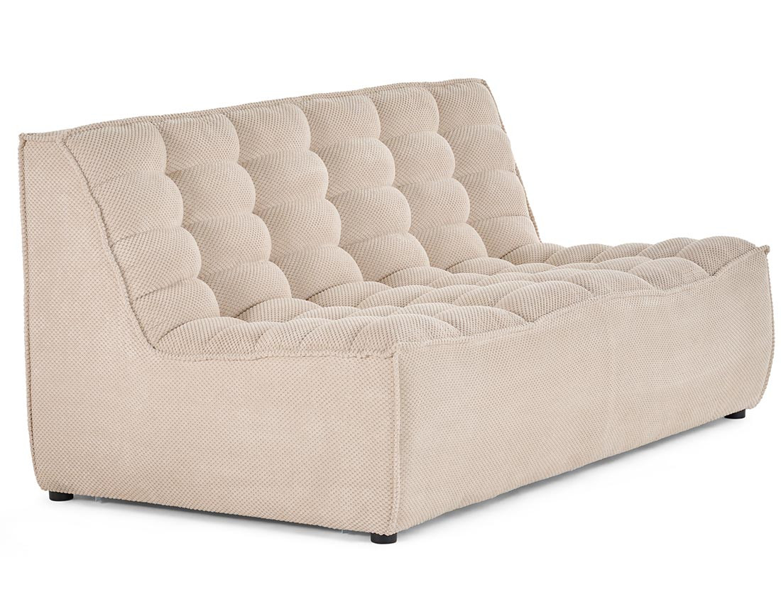Module d'assise sans accoudoirs 2 places en velours texturé Ellie