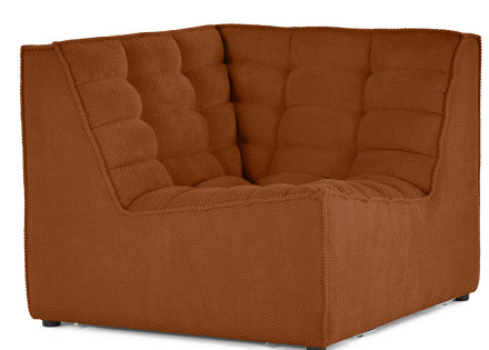 Module d'angle en velours texturé Ellie