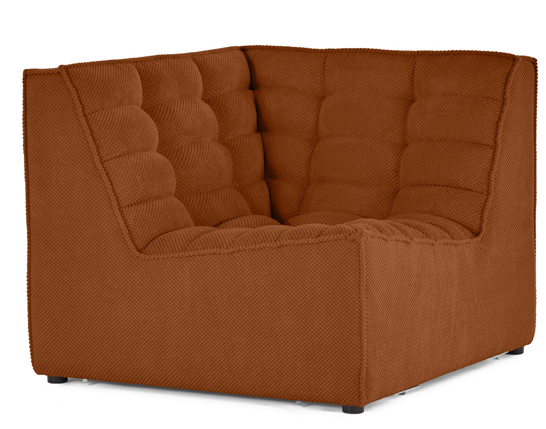 Module d'angle en velours texturé Ellie