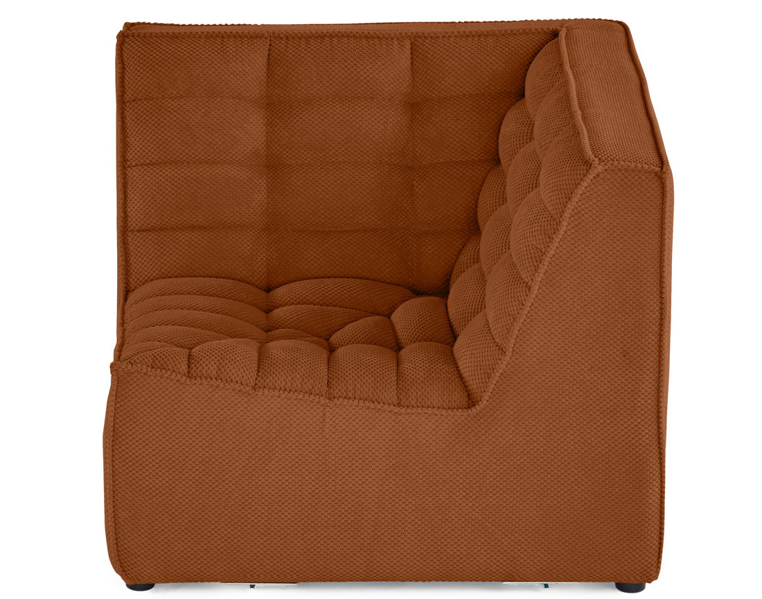 Module d'angle en velours texturé Ellie