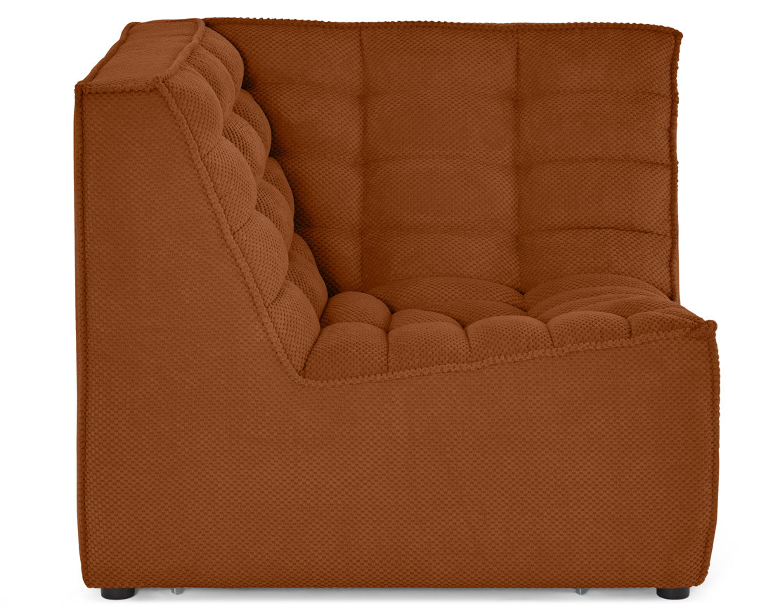 Module d'angle en velours texturé Ellie